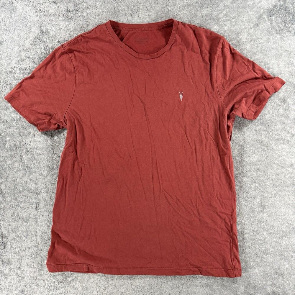 ALLSAINTS Men's Short Sleeved Crew T-Shirt XL Red Basic Minimalist Capsule
